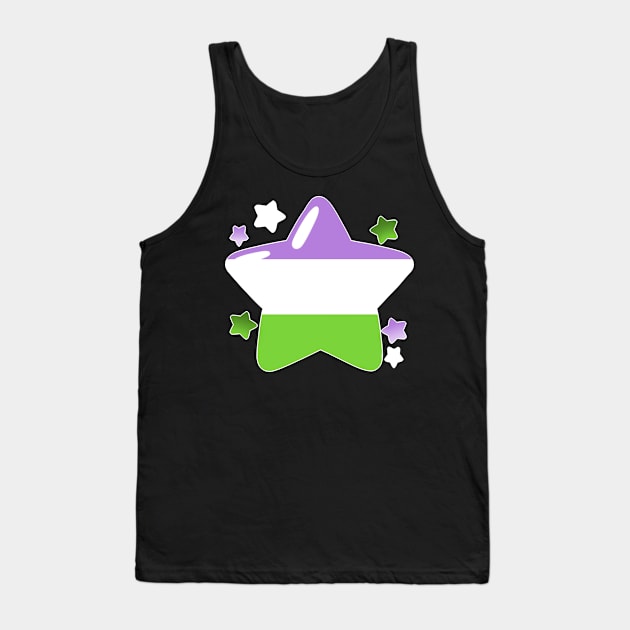 LGBTQ+ Pride Flag Stars - Genderqueer Tank Top by leashonlife